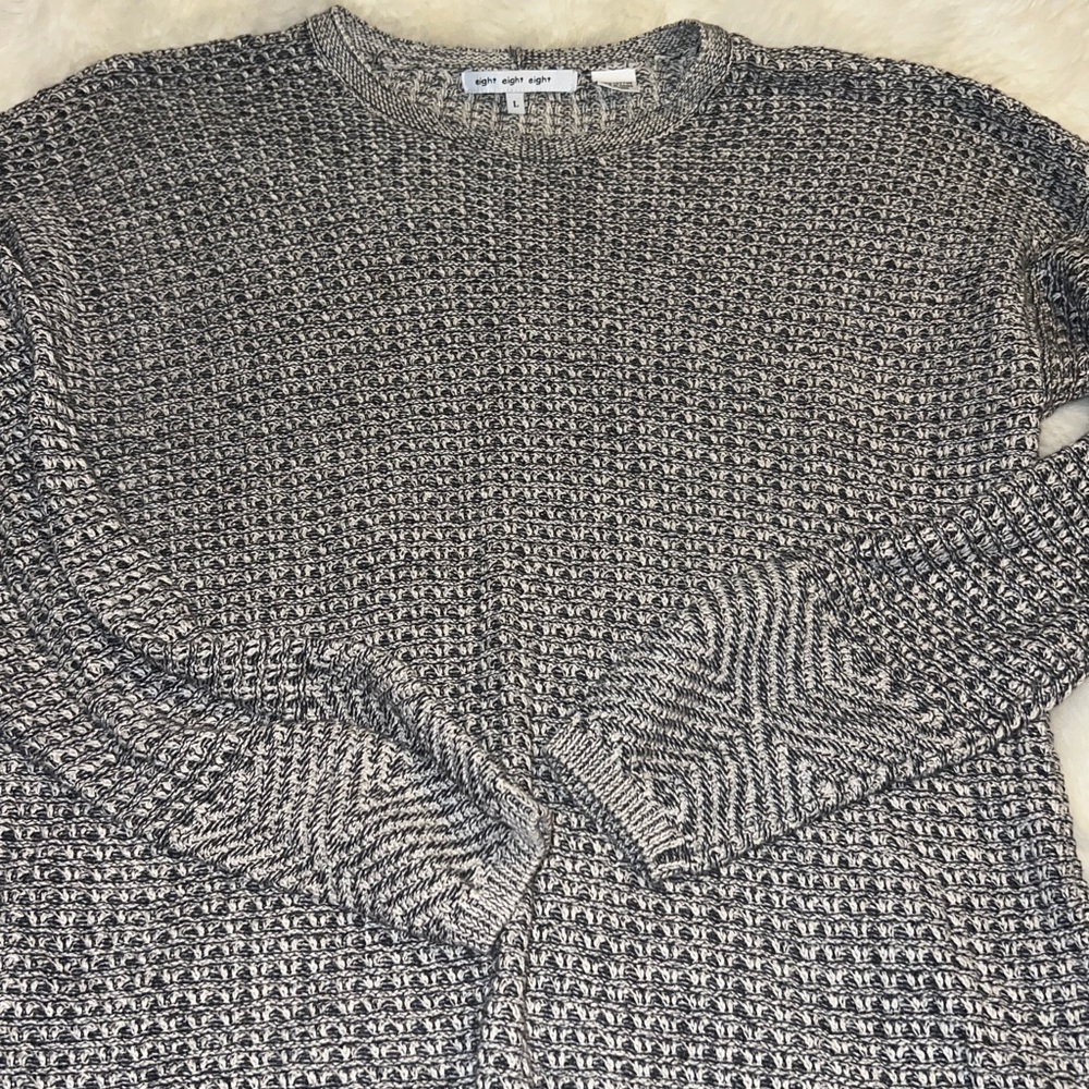Eight Eight Eight Black and White Knit Sweater size large